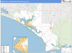 Panama City Metro Area Digital Map Basic Style